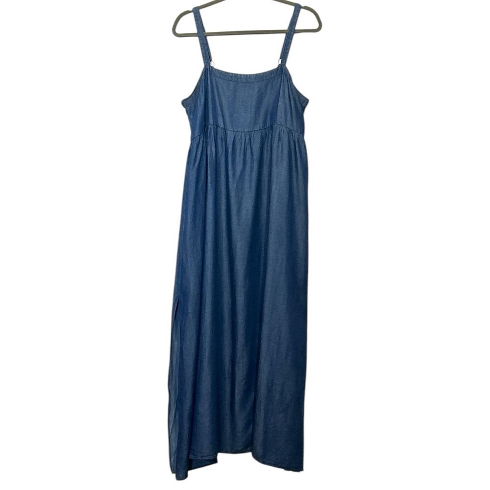 NATURAL LIFE Navy Blue Maxi Sundress with Side Slit - Picture 2 of 11